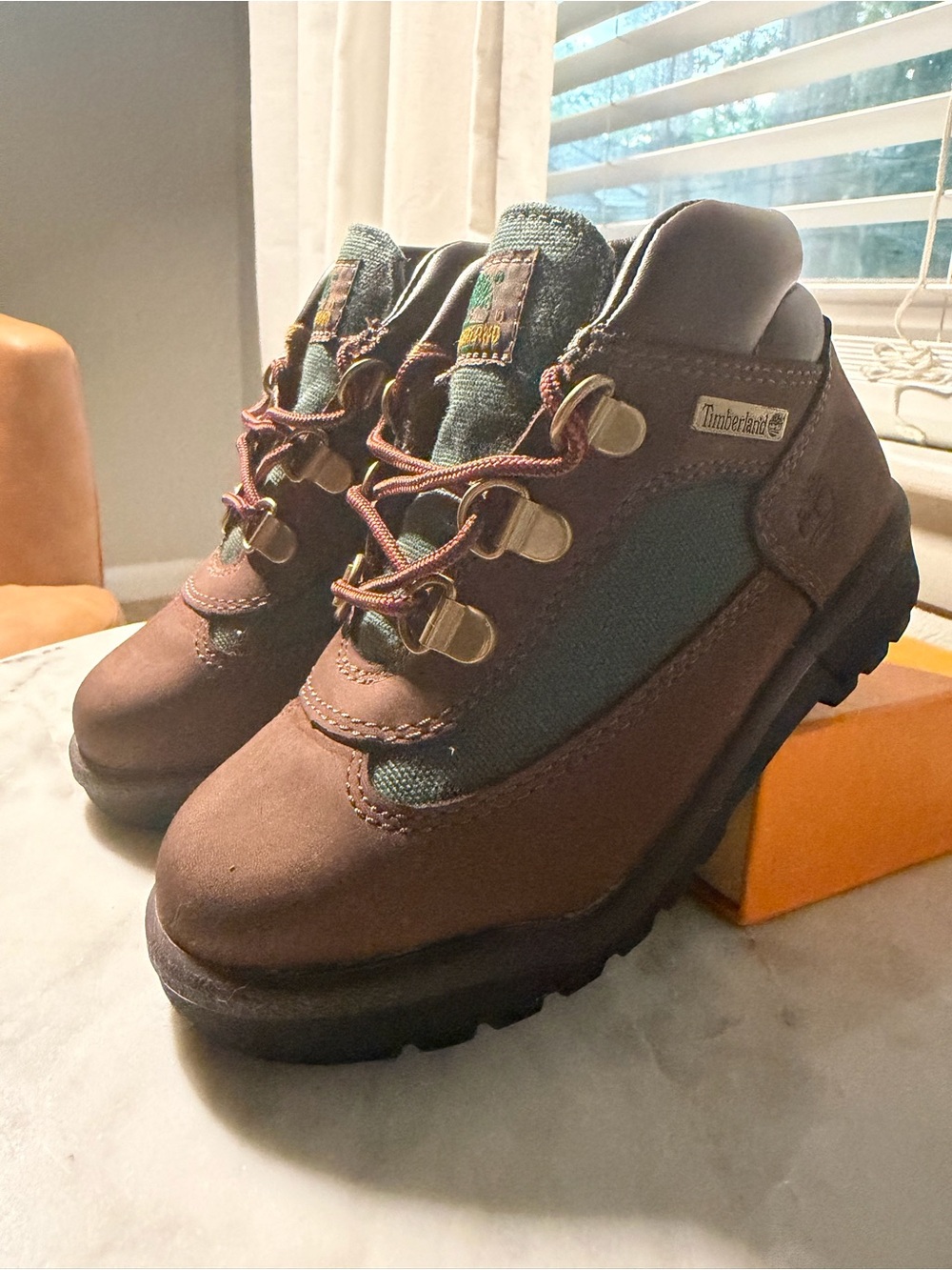 Timberland Kids Brown and Green Outdoor Boots